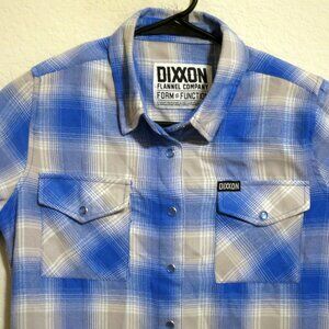 Dixxon Flannel Company Shirt Womens Small Form and Function Blue Gray Striped
